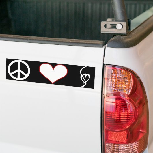 Smut Mark Peace Love Bumpersticker (Op Truck)