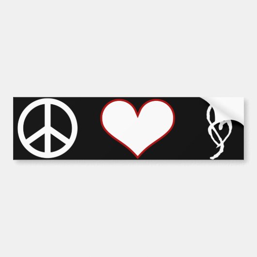Smut Mark Peace Love Bumpersticker (Voorkant)
