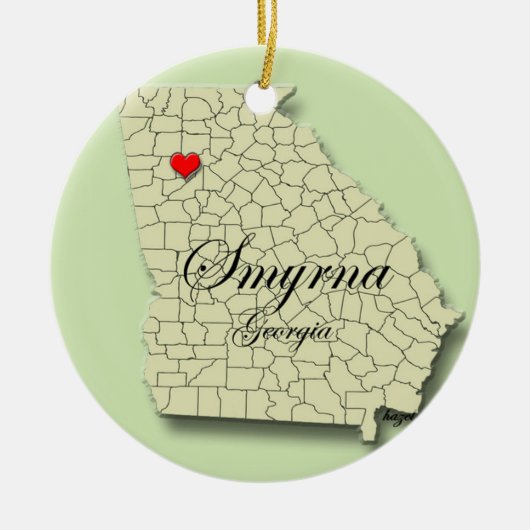 Smyrna Georgia, Smyrna-kerstversiering, Smyrna Keramisch Ornament (Voorkant)