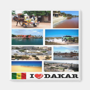 SN013 DAKAR I Love, Mosaic, Senegal, Fridge Magneet