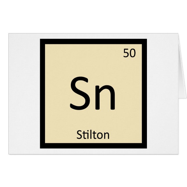 Sn - Stilton Cheese Chemistry Periodic Table (Voorkant Horizontaal)