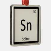 Sn - Stilton Cheese Chemistry Periodic Table Metalen Ornament (Rechts)