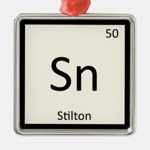 Sn - Stilton Cheese Chemistry Periodic Table Metalen Ornament