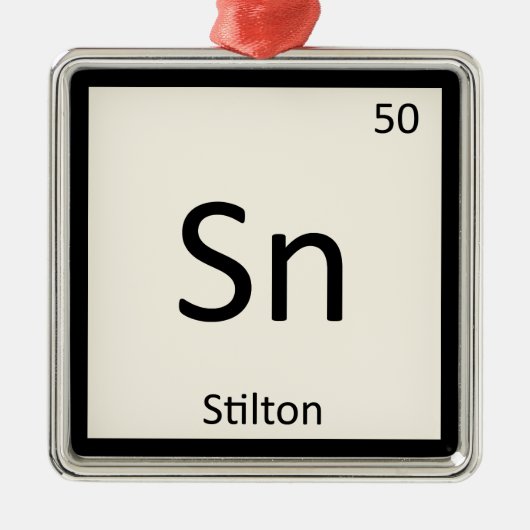 Sn - Stilton Cheese Chemistry Periodic Table Metalen Ornament (Voorkant)