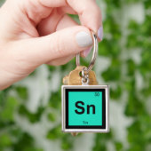 Sn - Tin Chemistry Periodic Table Symbol Element Sleutelhanger (Hand)