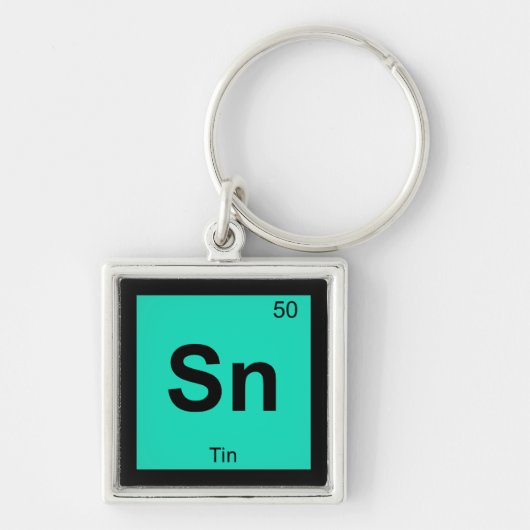 Sn - Tin Chemistry Periodic Table Symbol Element Sleutelhanger (Voorkant)