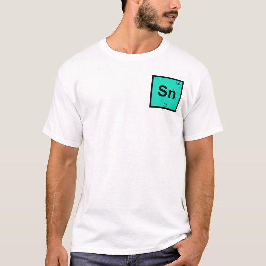 Sn - Tin Chemistry Periodic Table Symbol Element T-shirt (Voorkant)