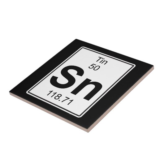 Sn - Tin Tegeltje (Zijkant)