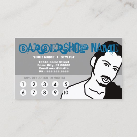 Snaar me langs Barbershop (Loyaliteit 50% korting  Klantenkaartje (Achterkant)