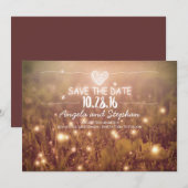 Snaar van Lichten Blush Rustiek Opslaan De Datum K Save The Date (Voorkant / Achterkant)