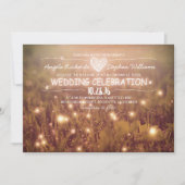 Snaar van Lichten Blush Rustieke Bruiloft Uitnodig Kaart (Voorkant)