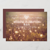 Snaar van Lichten Blush Rustieke Bruiloft Uitnodig Kaart (Voorkant / Achterkant)