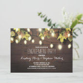 Snaar van Lichten herfst Verlovingsfeestuitnodigin Kaart (Staand voorkant)