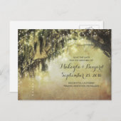 Snaar van Lichten & Oude boom Sla het datum briefk Aankondigingskaart (Voorkant / Achterkant)