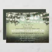 Snaar van lichten rustieke bruiloft uitnodiging (Voorkant / Achterkant)