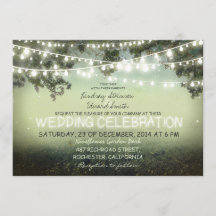 Snaar van lichten rustieke bruiloft uitnodiging