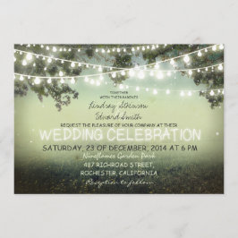 Snaar van lichten rustieke bruiloft uitnodiging