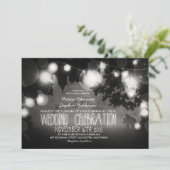 Snaar van lichten rustieke bruiloft uitnodiging (Staand voorkant)