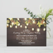 Snaar van Lichten Val Bruiloft Uitnodiging (Staand voorkant)