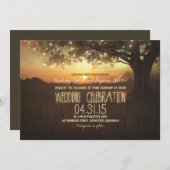 Snaar van Lichten Zonsondergang Boom Bruiloft uitn Kaart (Voorkant / Achterkant)