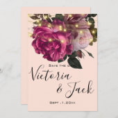 snaarlicht Bourgogne bloem met de datums Kaart (Voorkant / Achterkant)