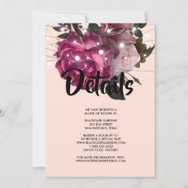 snaarlicht Burgundy flower Uitnodiging