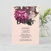 snaarlicht Burgundy flower Uitnodiging (Staand voorkant)