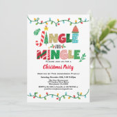 Snaarlicht van Jingle en Mingle Kerstparty Kaart (Staand voorkant)