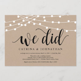 Snaarlichten Kraft, Zwart lettertype, Trouw Elopem Kaart