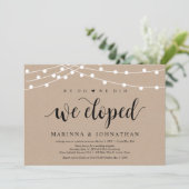 Snaarlichten Kraft, Zwart lettertype, Trouw Elopem Kaart (Staand voorkant)