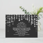 snaarlichten moderne trouwuitnodiging kaart (Staand voorkant)