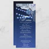Snaarlichten sterren Blauw Elegant Menu (Voorkant / Achterkant)