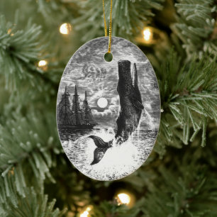 snaarwalvissen, zeedieren keramisch ornament