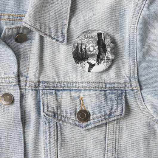  snaarwalvissen, zeedieren ronde button 5,7 cm (In situ)