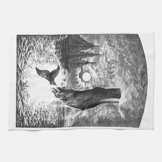  snaarwalvissen, zeedieren theedoek (Horizontaal)