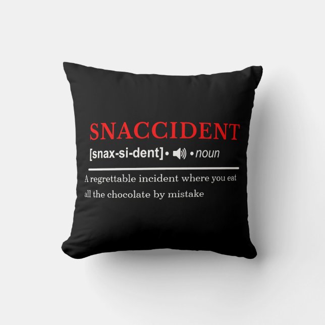 Snaccident - Aanpasbare Woordenboekdefinitie Kussen (Voorkant)