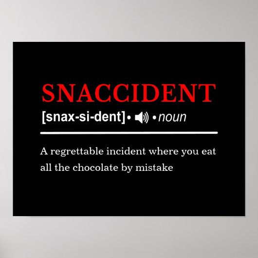 Snaccident -  definitie van woordenboek poster (Voorkant)
