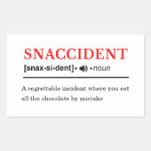 Snaccident -  definitie van woordenboek rechthoekige sticker (Voorkant)