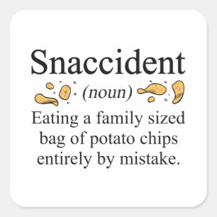 Snaccident Potato Chips Vierkante Sticker