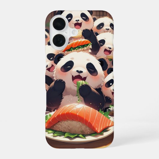 Snack Attack Panda iPhone 16 Hoesje (Achterkant)
