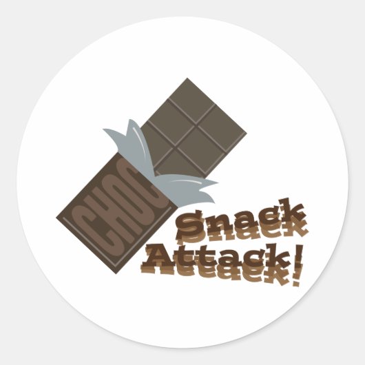 Snack Attack Ronde Sticker (Voorkant)