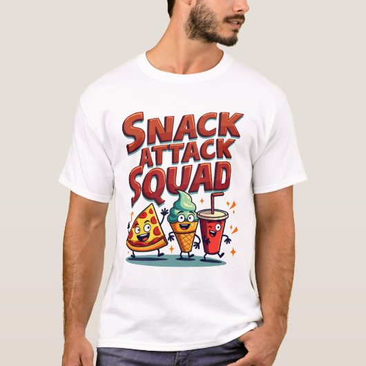 Snack Attack Squad – Leuke snack-thema T-shirt (Voorkant)