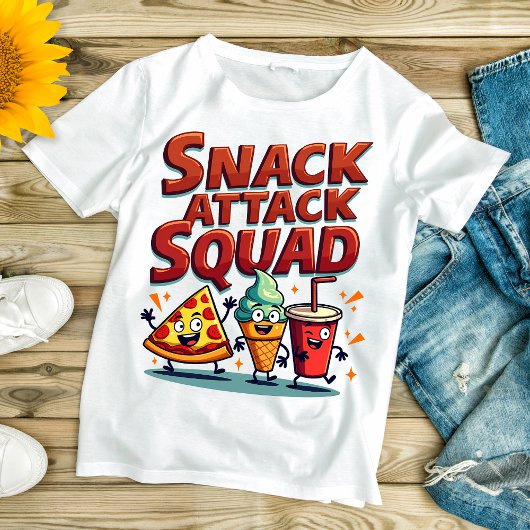 Snack Attack Squad – Leuke snack-thema T-shirt