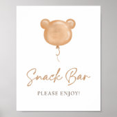 Snack Bar Food Teddy Bear Balloon Birthday  Poster (Voorkant)