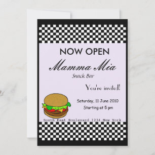Snack Bar Opening Party Invitation Kaart