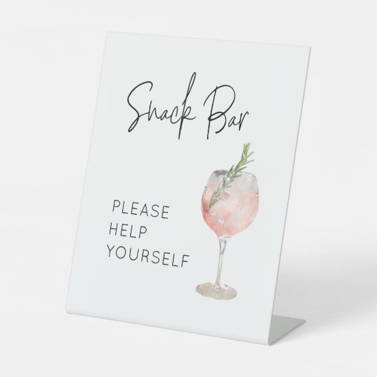 Snack Bar Teken voor Verjaardagsfeest Reclamebord Met Voetstuk (Voorkant)