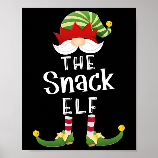Snack Elf Groep Kerst Grappig Pyjama Party Poster (Voorkant)