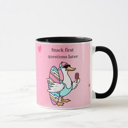Snack First, Questions Later Mug | Cool Duck  Mok (Rechts)