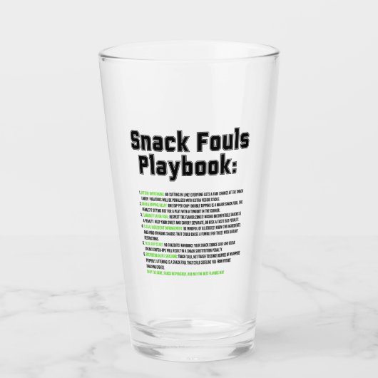 Snack Fouls Playbook Glas (Voorkant)