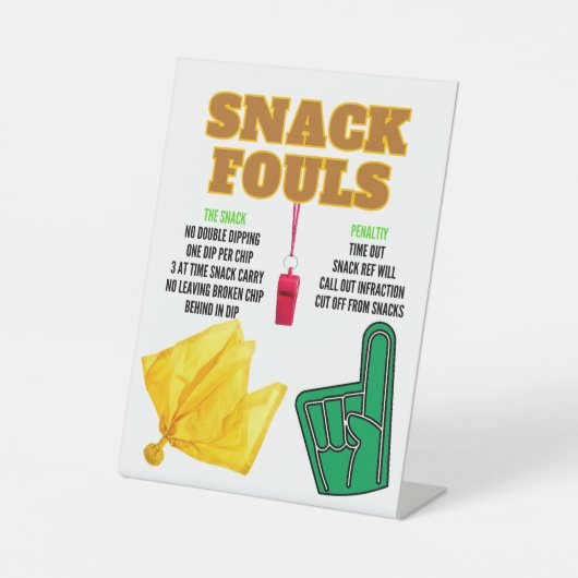 Snack Fouls voor Party Goers Reclamebord Met Voetstuk (Voorkant)